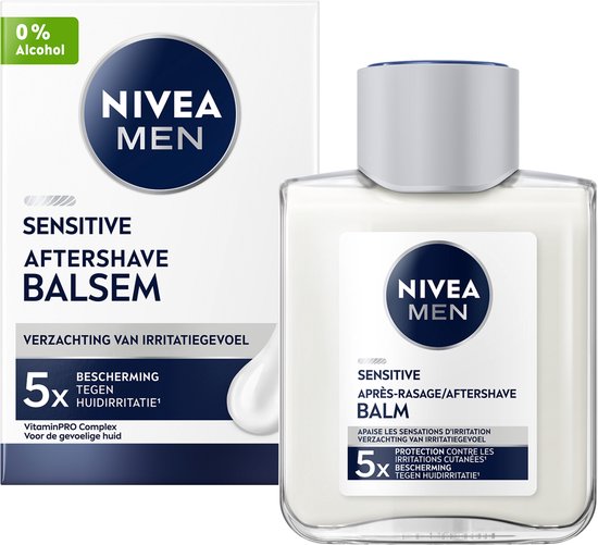 NIVEA MEN Sensitive Aftershave-Balsam – für empfindliche Haut – zieht schnell ein – alkoholfrei – 100 ml