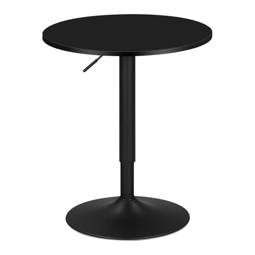 Woltu Runder verstellbarer Barhocker Tisch Schwarz MDF