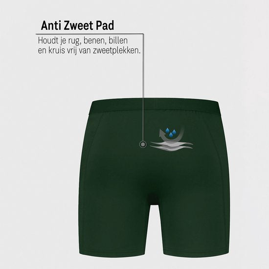 Fibershirts Anti-Schweiß-Boxershorts – Integriertes Schweißpolster – Atmungsaktives MicroModal – Anti-Transpirations-Funktion – Herren – Größe XXL – Grün
