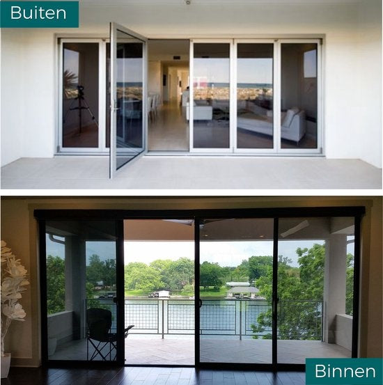 Homewell Isolerende Raamfolie 120x300cm - UV protectie - Zonwerend & Zelfklevend- Zwart Tint 39% - HR+