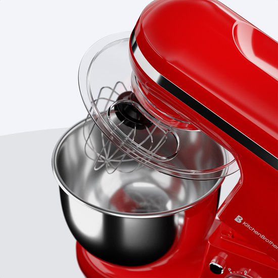 KitchenBrothers - Küchenmaschine - Küchenroboter - 5L - Küchenmixer - 1200W - Rot