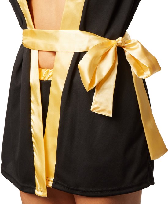 Dressforfun Faschingskostüm Boxer – Schwarz/Gold – Damen – Größe S