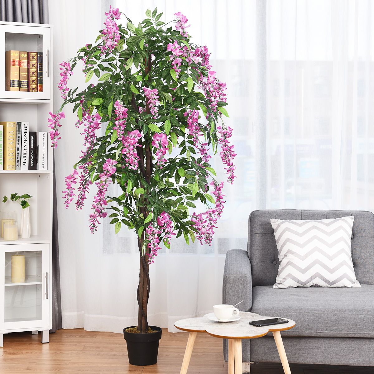 Coast Kunstbaum Blauregen 180 cm – Rosa – Gärtnerei-Topf