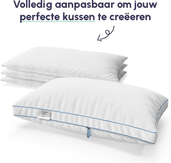 Calmzy Adjustable pillow - Kissen Schlafzimmer - Kissen Nackenschmerzen - Kissen 50x60 - Kissen Seitenschläfer