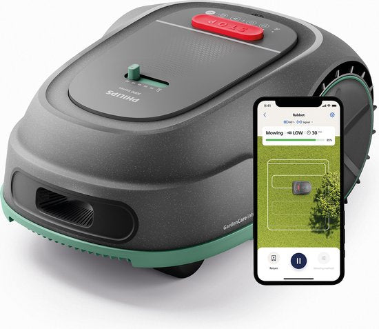 Philips - Mähroboter Serie 3000 - Kreuzmähen - GPS-Kartierung - Intelligentes Mähen - Regensensor - Grau