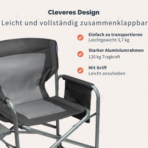 TRVLMORE - Campingstühle - Duo Pack - Zusammenklappbar - 120 kg Belastbarkeit - Schwarz