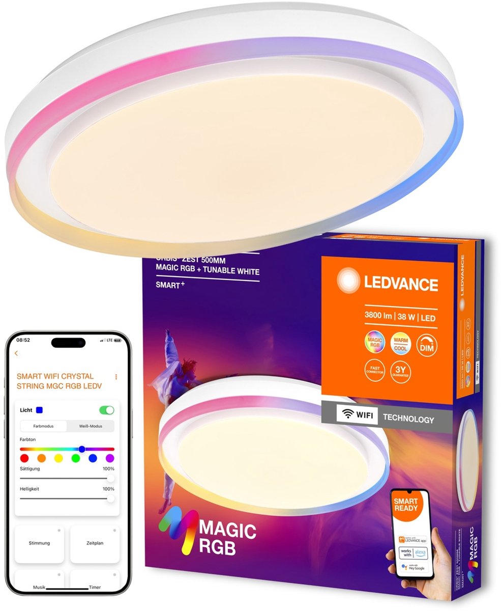 Ledvance Smart+ Orbis Zest wifi Deckenleuchte - Ø 50 cm - weiß - RGB & abstimmbares Weiß