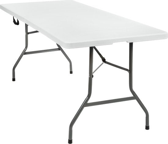 tectake - Campingtisch - Klapptisch - Kunststoff - Abmessung 183 x 76 x 74cm - weiß
