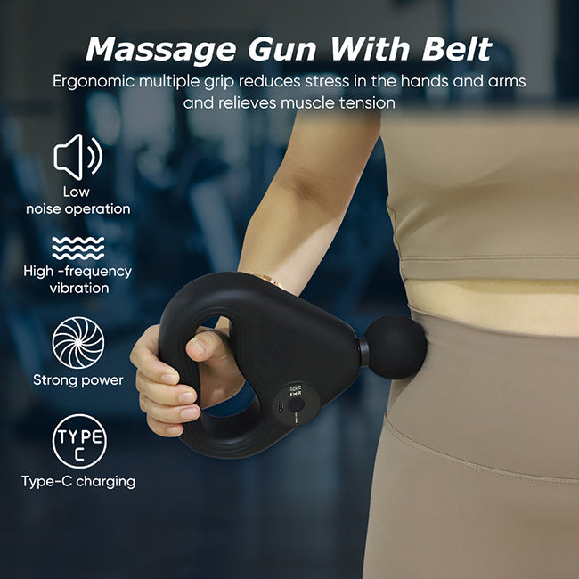 Massagepistole mit Riemen - Grau, 0,5 kg, 25 cm x 7 cm x 5 cm