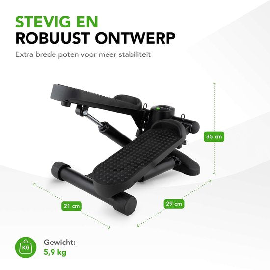 Tunturi Stepper – Stepper-Fitness – Treppensteiger – Aerobic-Step – Fitness – inkl. Display und Widerstandsbändern – Schwarz