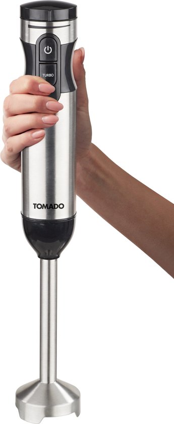 Tomado TSB9001B - Stabmixer-Set - Zerkleinerer und Messbecher - Schneebesen - 1000W - 2 Geschwindigkeiten - Edelstahl
