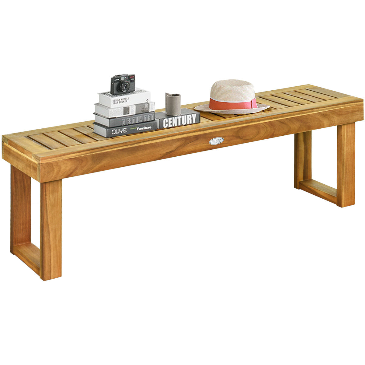 Coast Bench feste Gartenmöbel aus Holz Holzbank Gartenbank belastbar bis 360 kg 132 x 34 x 43,5 cm Teakholz