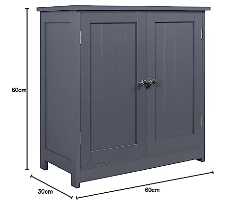 Woltu Badezimmerschrank Unterschrank Grau 60x60x30 cm