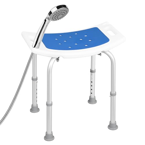 Eugad Duschsitz Verstellbar - Ergonomisch, Rutschfest, Aluminium - Silber
