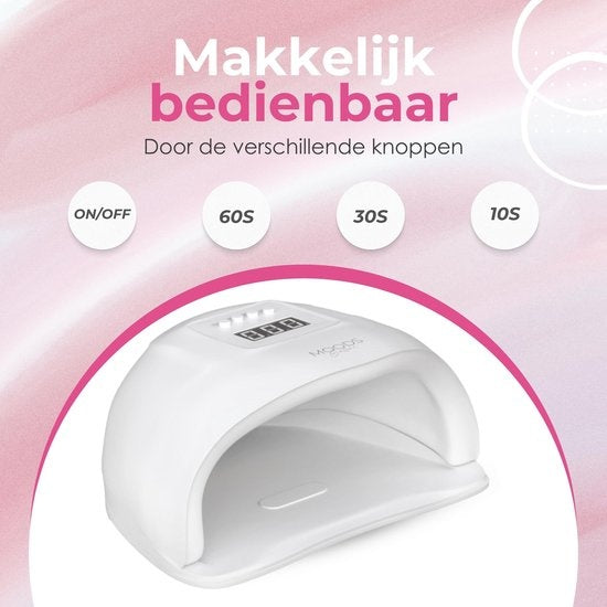 Moods Gellac - UV-Nagellampe - Steuerbar mit Tasten - Leistungsstarke LED-Lampe - Weiß