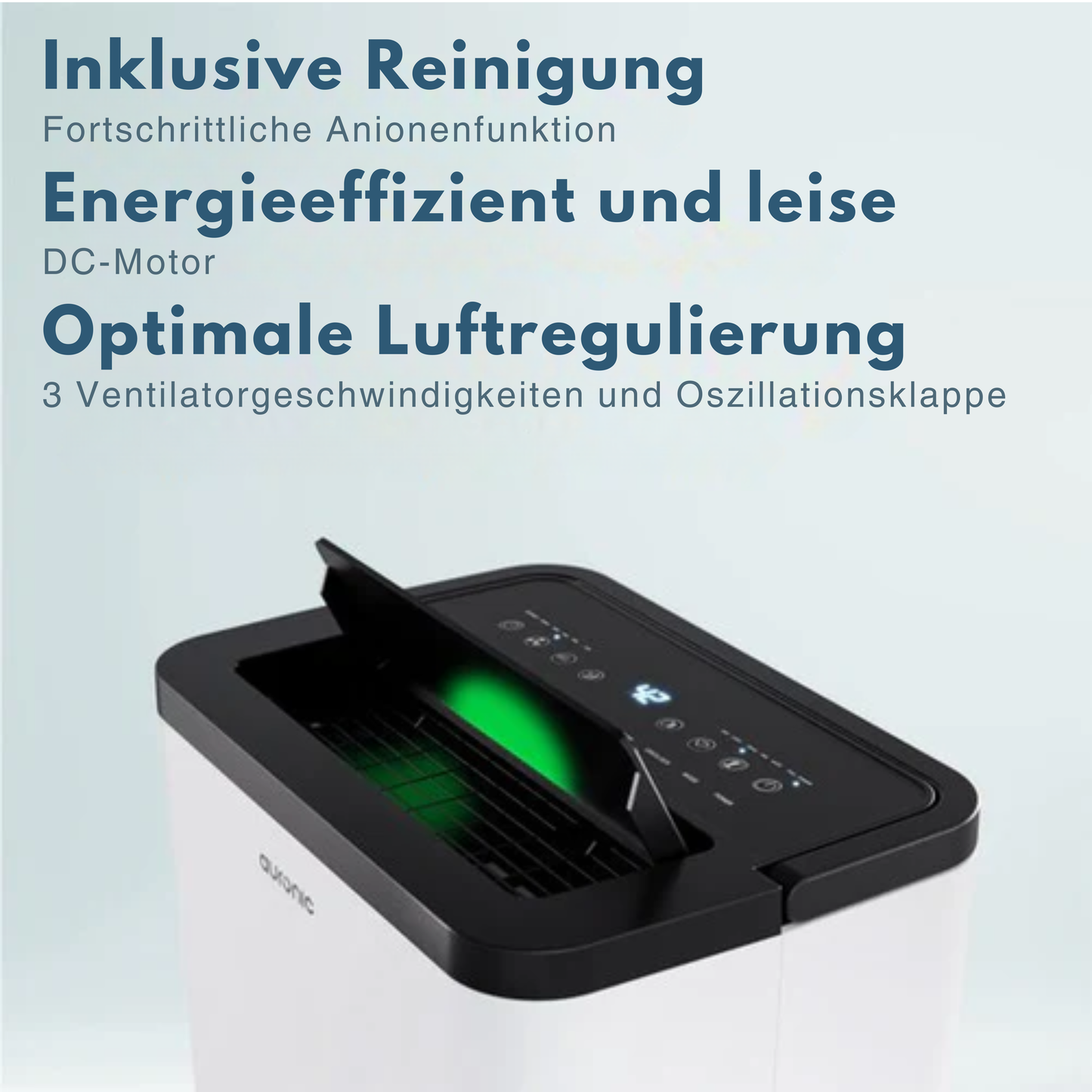 Auronic Luftentfeuchter - Compact Pro Plus - 24L - Schlafzimmer, Badezimmer, Wohnzimmer und Büro - Luftbefeuchter für Innenräume - Weiß