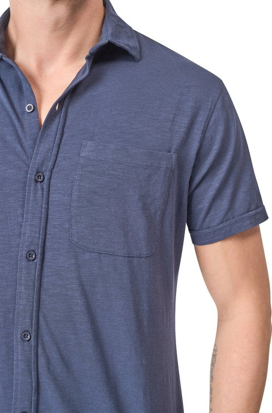 Mario Russo Kurzarmhemd - Hemd Männer - Polohemd Männer - t shirt Männer - M - Marine