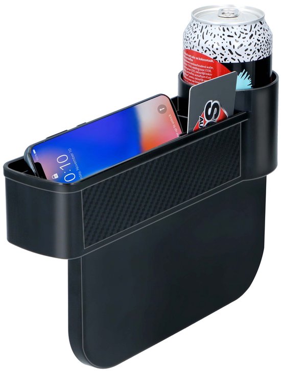 Dunlop Auto-Organizer – mit Getränkehalter – rutschfeste Matte – Schwarz