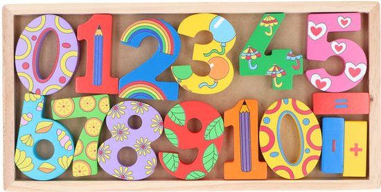 Marionette - Zahlen aus Holz - Zählen mit Holz - 15 Stück - 1 Set