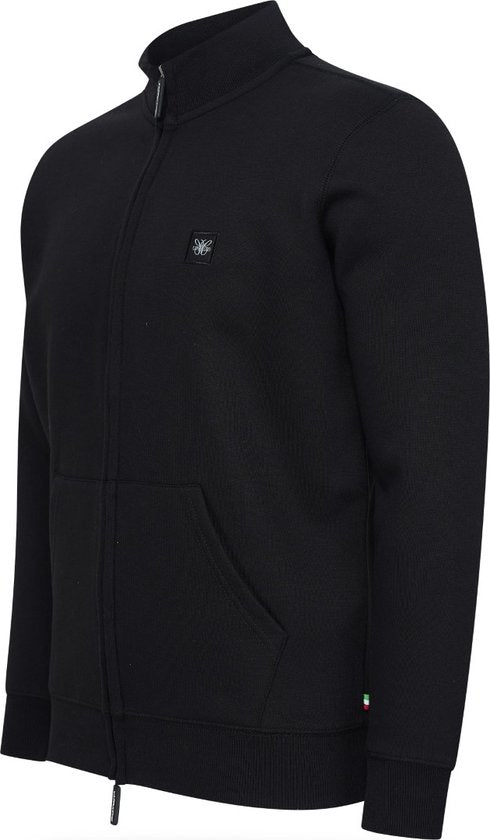 Cappuccino Italia - Herren Pullover Fleece Zip Jack - Schwarz - Größe XL