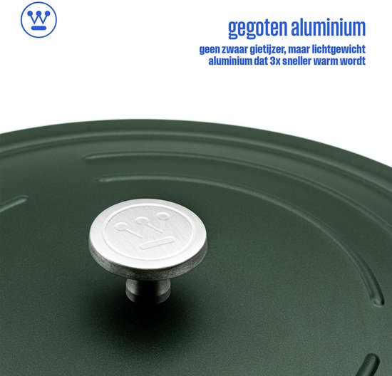 Westinghouse Performance Bratpfanne – Ø 24 cm – Induktionspfanne – inklusive Deckel – grün