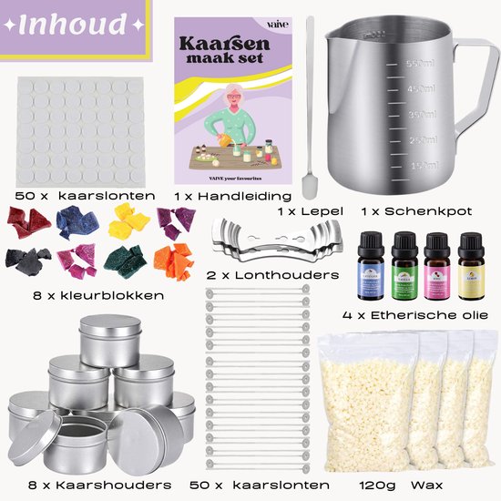 VAIVE - DIY Candle Making Set - Kerzenhalter - Duftkerze - Für Erwachsene & Kinder