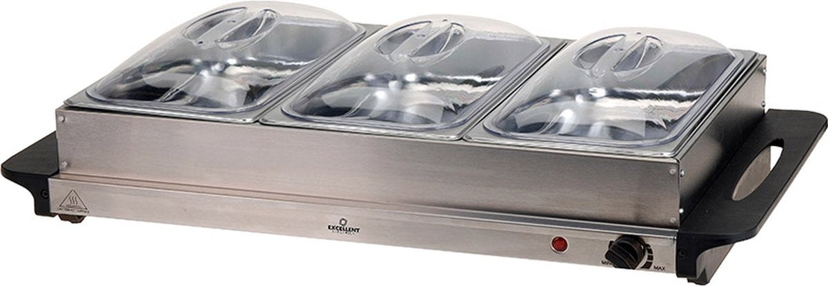 Excellent Electrics - Elektrischer 2 in 1 Buffetwärmer aus Edelstahl (300W)