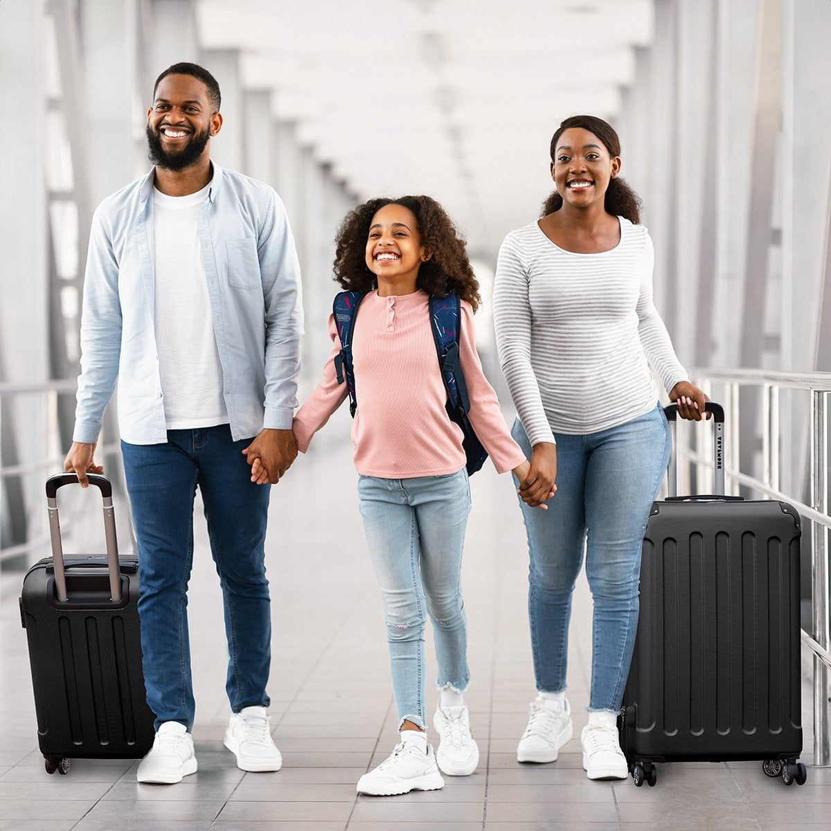 TRVLMORE - Kofferset - 2-teilig - 38L (Handgepäck) + 110L - Schwarz