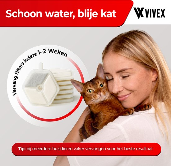 Vivex® Drahtlose Trinkbrunnenfilter - Katzenbrunnenfilter - Premium Qualität - 10 Stück