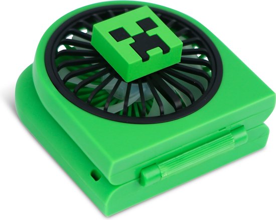 Minecraft – Ventilator – zusammenklappbar – zwei Geschwindigkeitsstufen – über USB-C aufladbar – 4 Stunden Betriebsdauer – leise