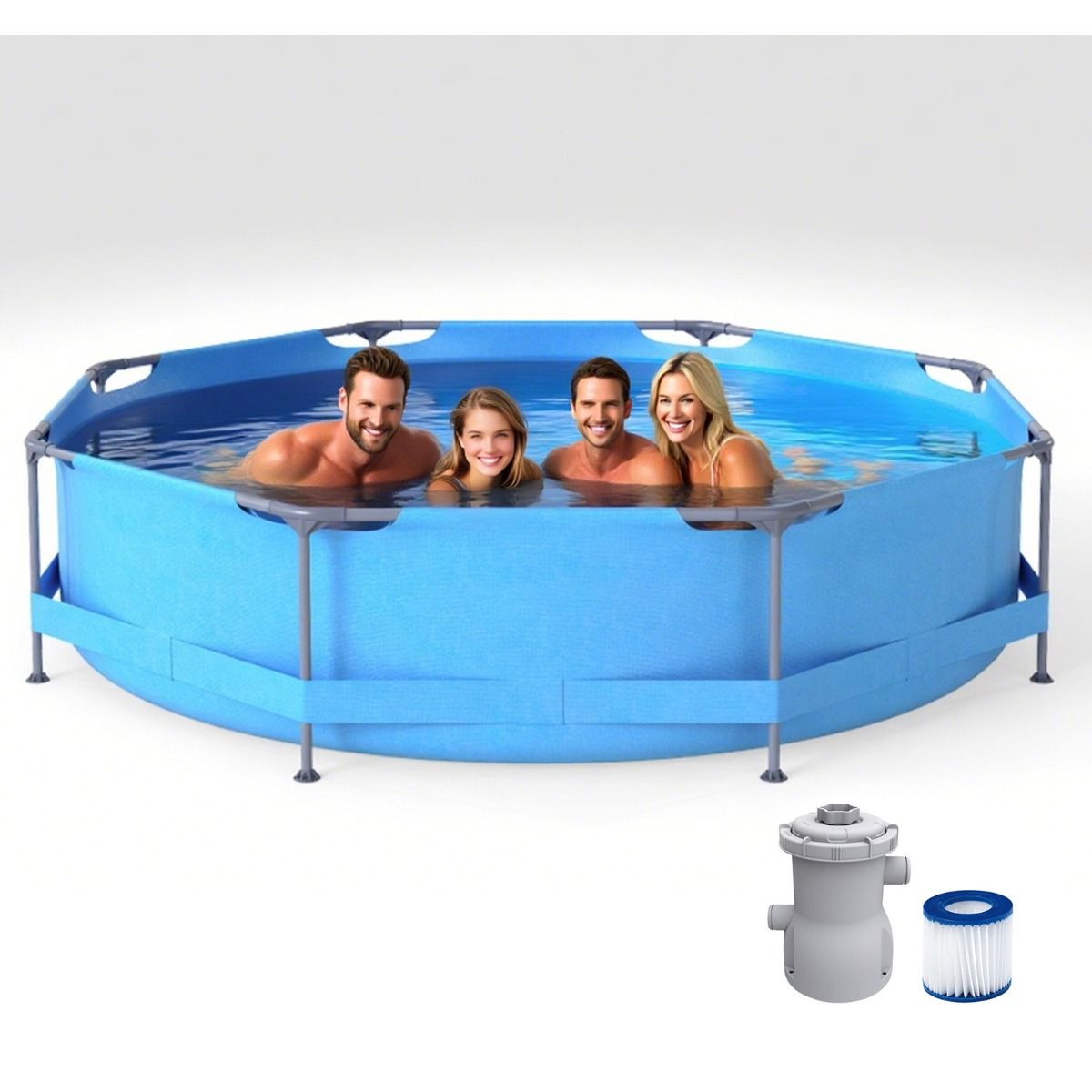 Coast Aufstellpool – Rundrahmen – mit Filterpumpe – 3 m x 76 cm – blau