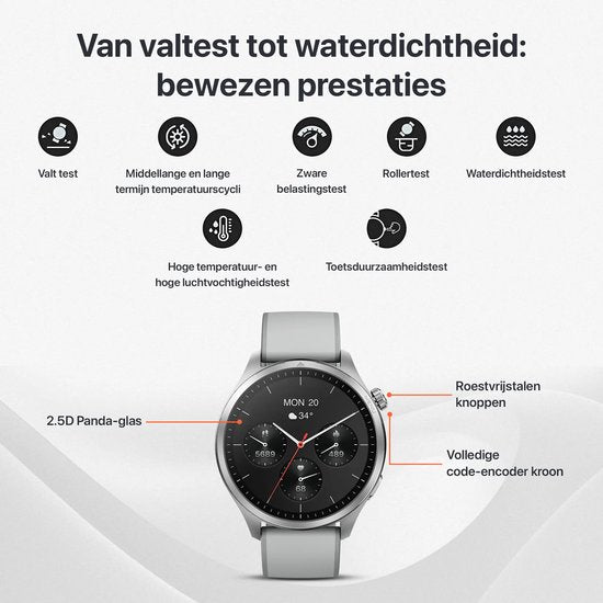 Otiume Modern Pulse GTR1 – Smartwatch – 46 mm AMOLED-Display – Dual-GPS – Telefonieren über Bluetooth – Schwarz