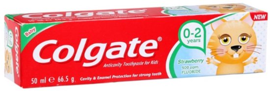 Colgate – Erdbeer-Geschmack – Kinderzahnpasta – Für Kinder von 0 bis 2 Jahren – 50 ml