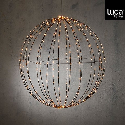 Luca Lighting Weihnachtslichterkugel mit warmweißen LED-Lichtern - Ø60 cm - Schwarz