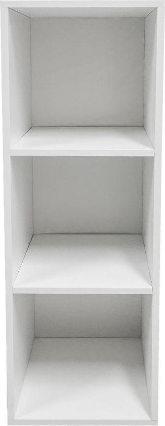 VDD Schallplattenschrank mit 3 Fächern - weiß - 34x34x104 cm