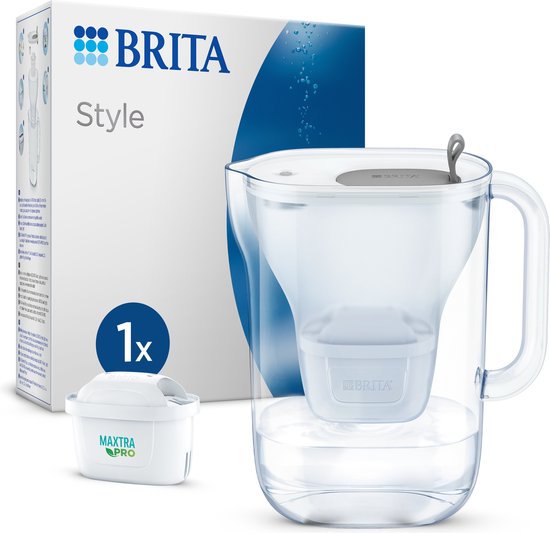 BRITA – Wasserfilterkanne – Style Cool – 2,4 l – Grau – inkl. 1 MAXTRA Pro All-in-1-Filterkartusche – mit Cashback (nur in Belgien – bis zu 10 € Rückerstattung)