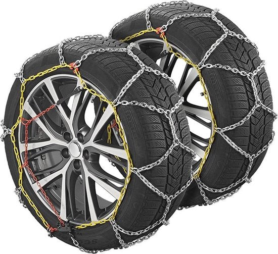 ProPlus Schneeketten – KNR255 – 16 mm Stahlglieder - Önorm-Gütesiegel – Sicherheit – Reifen – Schnelle und einfache Montage – Für verschiedene Reifengrößen – Inklusive Reparaturglieder und Aufbewahrungskoffer – 2er-Set – 4x4-Fahrzeug – Minivan, SUV/MPV