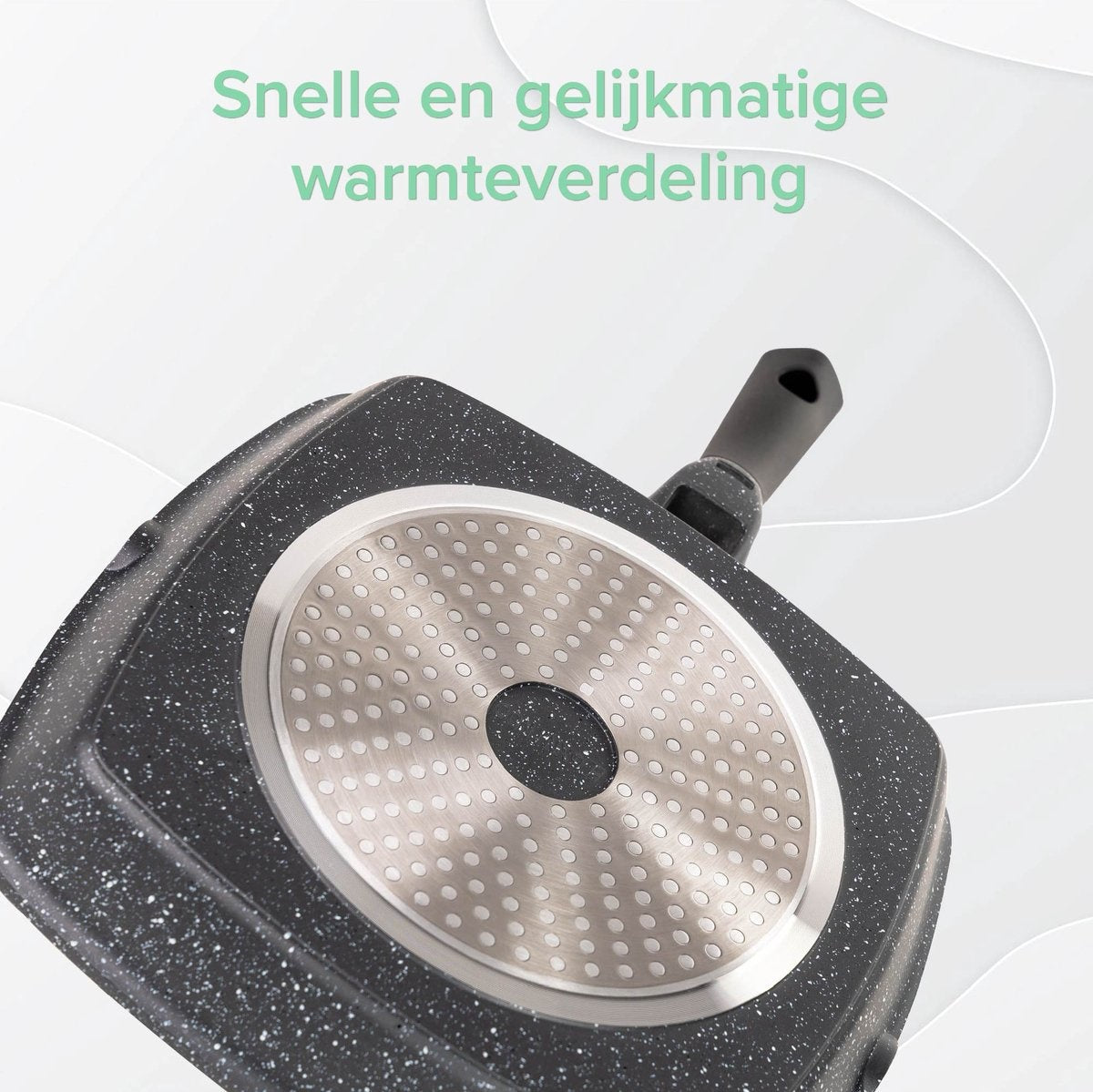 Coninx Grillpfanne 28CM - Steakpfanne - Abnehmbarer Griff - PFAS-frei - Grau