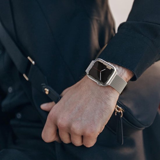 Podec Smartwatch Magnetisches Edelstahlarmband Silber passend für Serie 1/2/3/4/5/6/7/SE