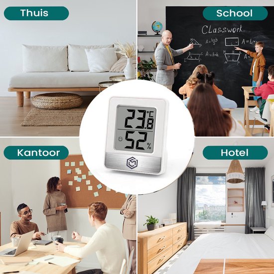 Ease Electronicz Hygrometer - Luftfeuchtigkeitsmesser - Digitale Wetterstation - Luftfeuchtigkeitsmesser - Thermometer für Innenräume - inklusive Batterie