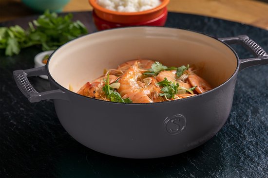 Saveur Selects - Voyage Kasserolle - Ø25 cm - Gusseisen - PFAS-frei - Induktion - Grau