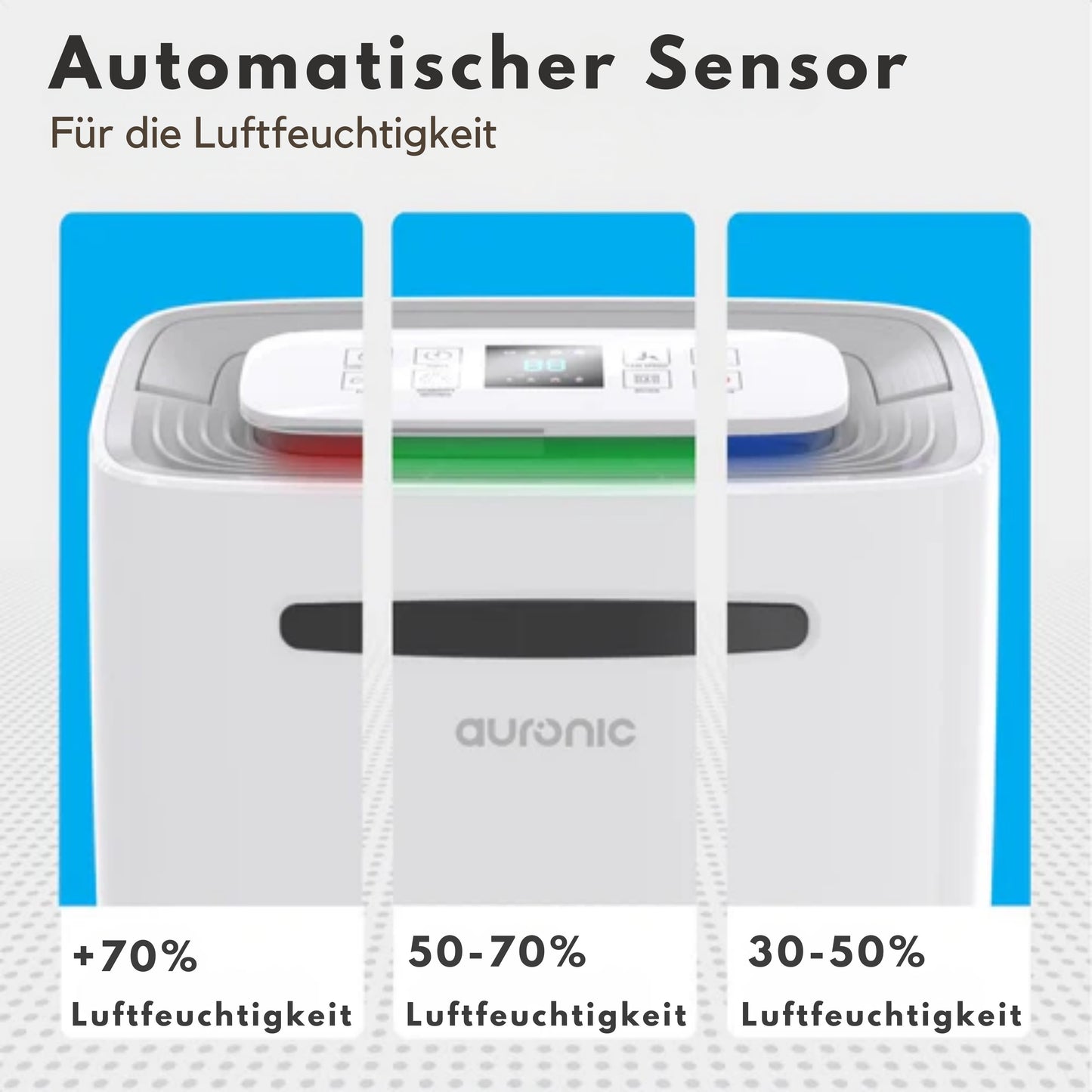 Auronic Luftentfeuchter - 25L pro Tag - Schlafzimmer/ Badezimmer/ Wohnzimmer & Büro - Weiß