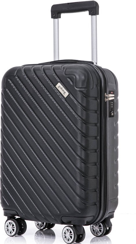 Goliving - Handgepäckkoffer mit Rollen - Trolley - Leichtgewicht - TSA-Schloss - gepolsterter Innenraum - 38 Liter - 55 x 35 x 23 cm - Schwarz