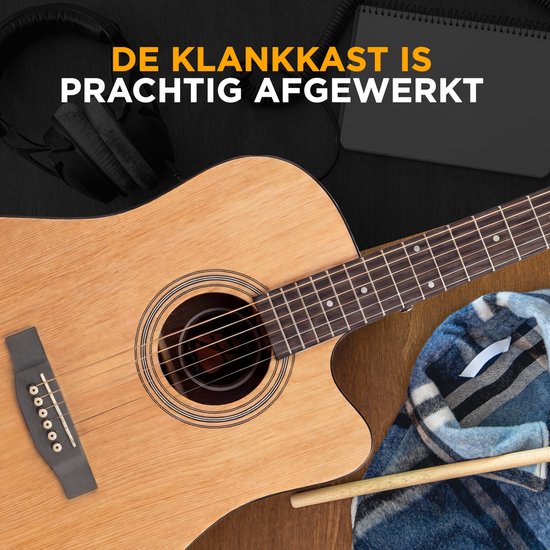 Finesse Premium Akustikgitarre – mit Videokurs – 4/4 41" – Massives Fichtenholz – Western-Gitarre – Gitarre für Kinder und Erwachsene – Natur