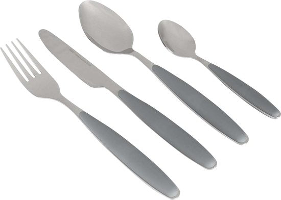 Gimex Besteck – Grau – Soft-Touch-Griff – 16-teilig
