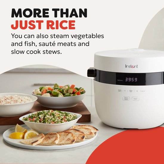 Instant Pot Reiskocher & Dampfgarer 4,8 l – 8 Programme – Slow Cooker – Anbraten – CarbReduce-Technologie – Bis zu 20 Portionen – Mehrkorn
