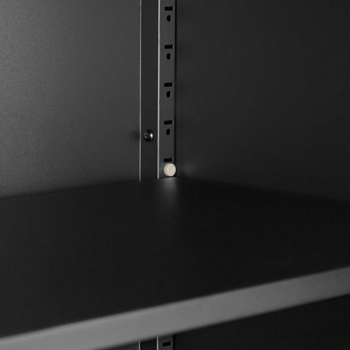 tectake Aktenschrank Brandon – pulverbeschichteter Stahl – 60 x 40 x 180,5 cm – Schwarz
