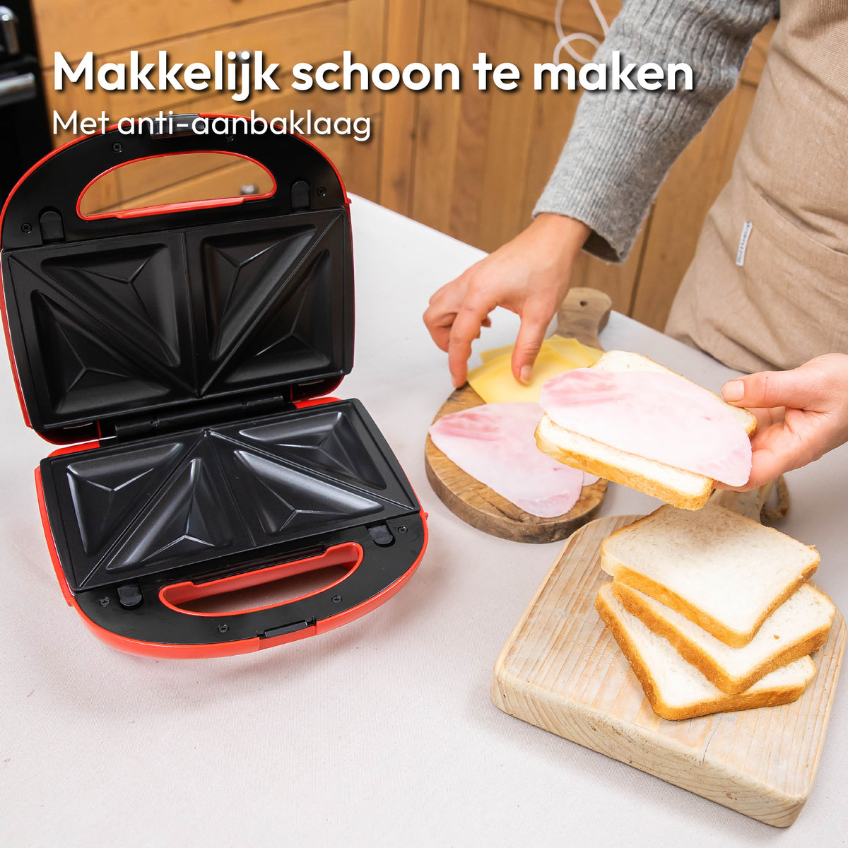 Gadgy Toasti-Gerät - Waffeleisen - Grillgerät - 3 in 1 - austauschbare Platten - Toasti-Eisen - 800 Watt