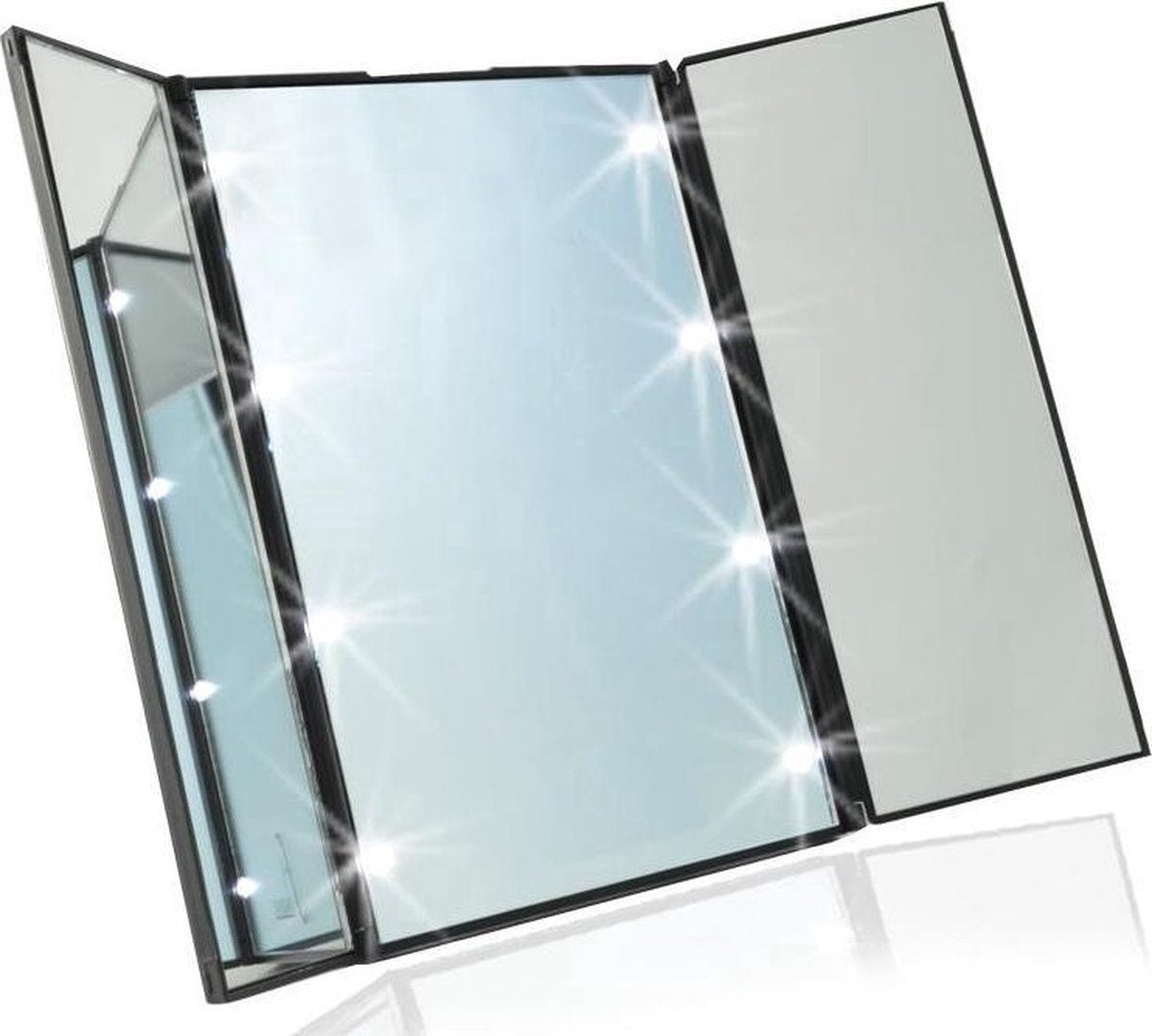 Fuegobird Spiegel mit LED-Tragelicht - Make-up-Spiegel - Schwarz