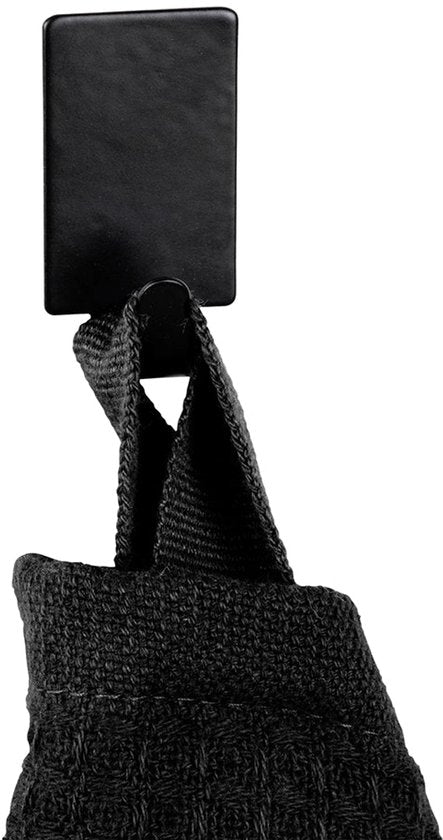 Wenko Wandhaken, rechteckig, 4er-Set – Schwarz – Selbstklebend